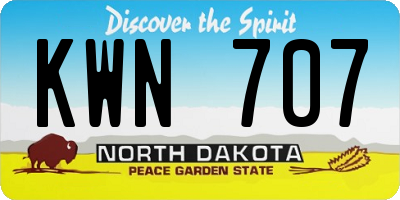 ND license plate KWN707