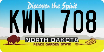 ND license plate KWN708