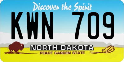 ND license plate KWN709