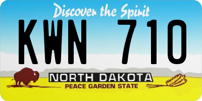 ND license plate KWN710