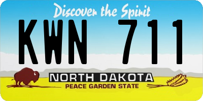 ND license plate KWN711