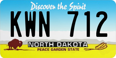 ND license plate KWN712