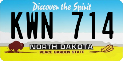 ND license plate KWN714