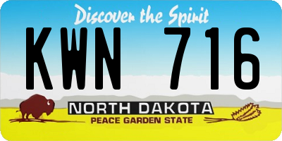 ND license plate KWN716