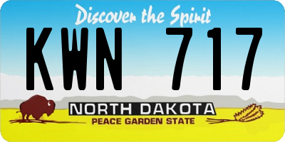 ND license plate KWN717