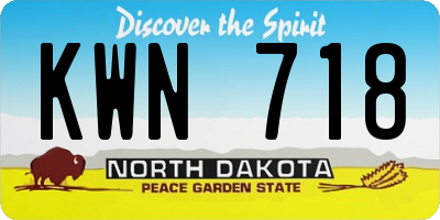 ND license plate KWN718
