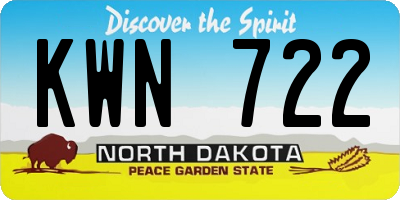 ND license plate KWN722