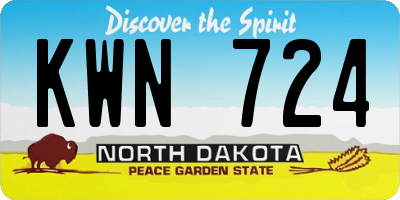 ND license plate KWN724