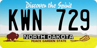 ND license plate KWN729