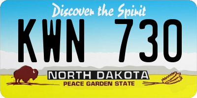 ND license plate KWN730