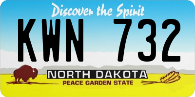 ND license plate KWN732