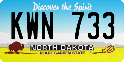 ND license plate KWN733