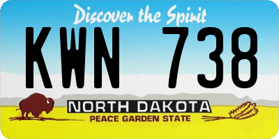 ND license plate KWN738