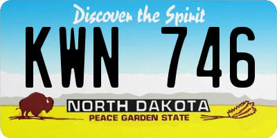 ND license plate KWN746