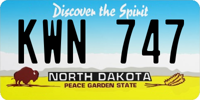 ND license plate KWN747