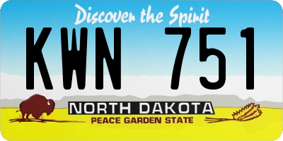 ND license plate KWN751