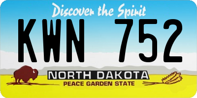 ND license plate KWN752