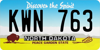 ND license plate KWN763