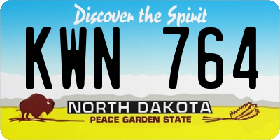 ND license plate KWN764