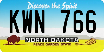 ND license plate KWN766