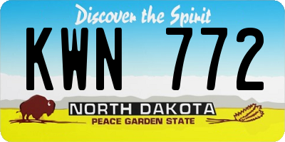 ND license plate KWN772
