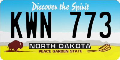 ND license plate KWN773