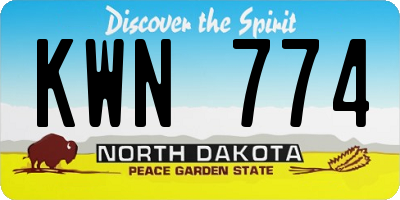 ND license plate KWN774