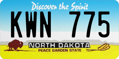 ND license plate KWN775