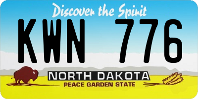 ND license plate KWN776