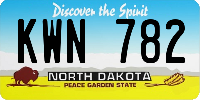 ND license plate KWN782