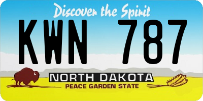 ND license plate KWN787