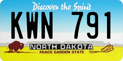 ND license plate KWN791