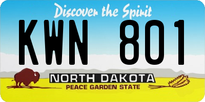 ND license plate KWN801