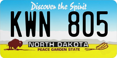 ND license plate KWN805