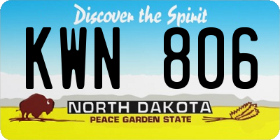ND license plate KWN806