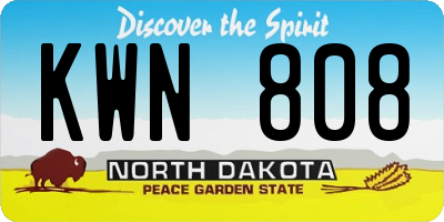 ND license plate KWN808