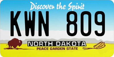 ND license plate KWN809