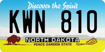 ND license plate KWN810