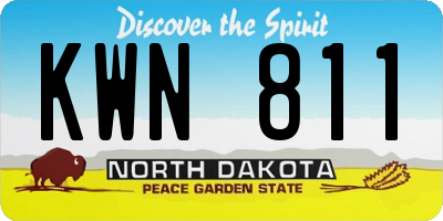 ND license plate KWN811