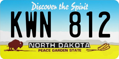 ND license plate KWN812