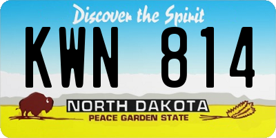 ND license plate KWN814