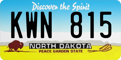 ND license plate KWN815
