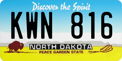 ND license plate KWN816
