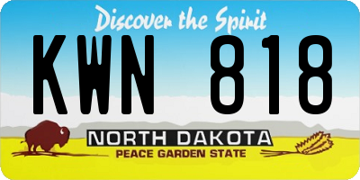 ND license plate KWN818
