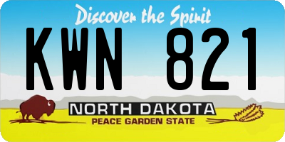 ND license plate KWN821