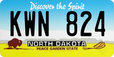 ND license plate KWN824