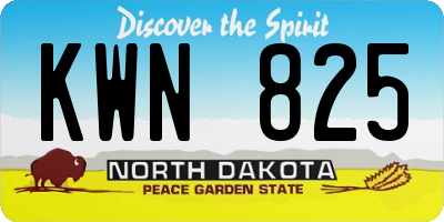 ND license plate KWN825