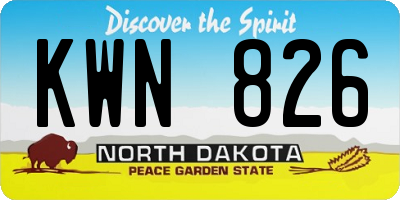 ND license plate KWN826