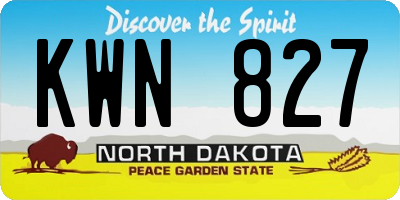 ND license plate KWN827