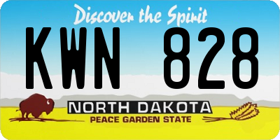 ND license plate KWN828